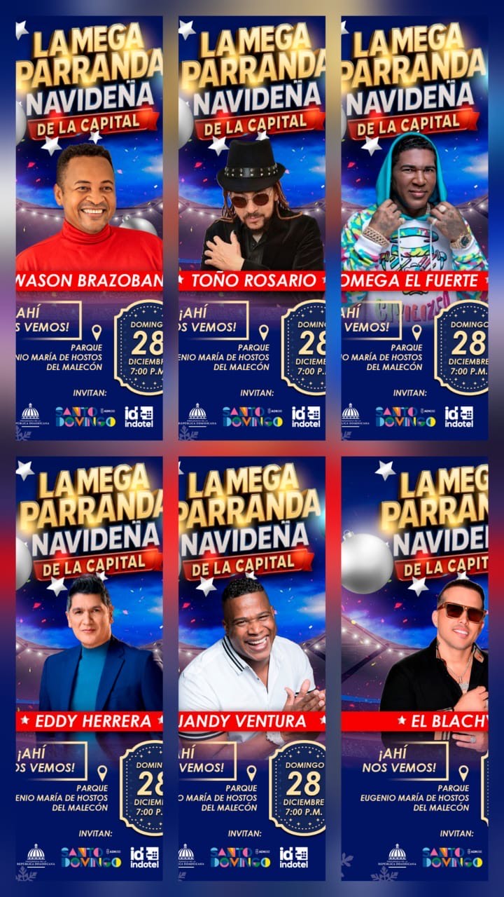 La Mega Parranda Navideña de la Capital llega este domingo 28 al Malecón de Santo Domingo