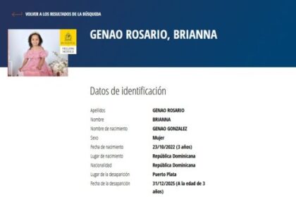 Interpol emite alerta amarilla por desaparición de Brianna Genao