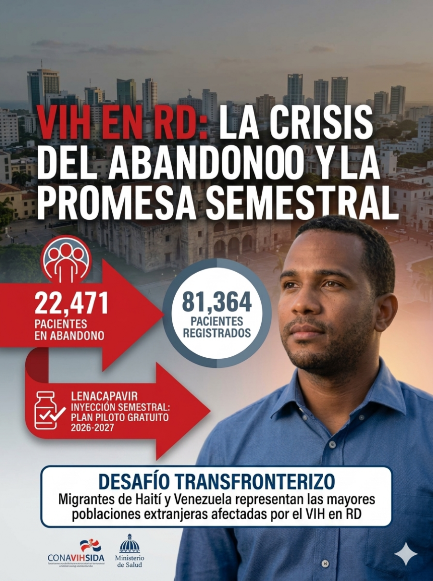 Alerta en salud pública: Más de 22,000 pacientes con VIH han abandonado su tratamiento en RD; Santo Domingo concentra el 43% de los casos