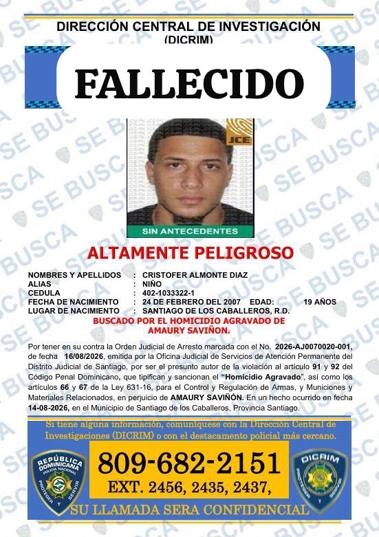 Yiro y Niño murieron durante intervenciones policiales en San Pedro de Macorís y Santiago