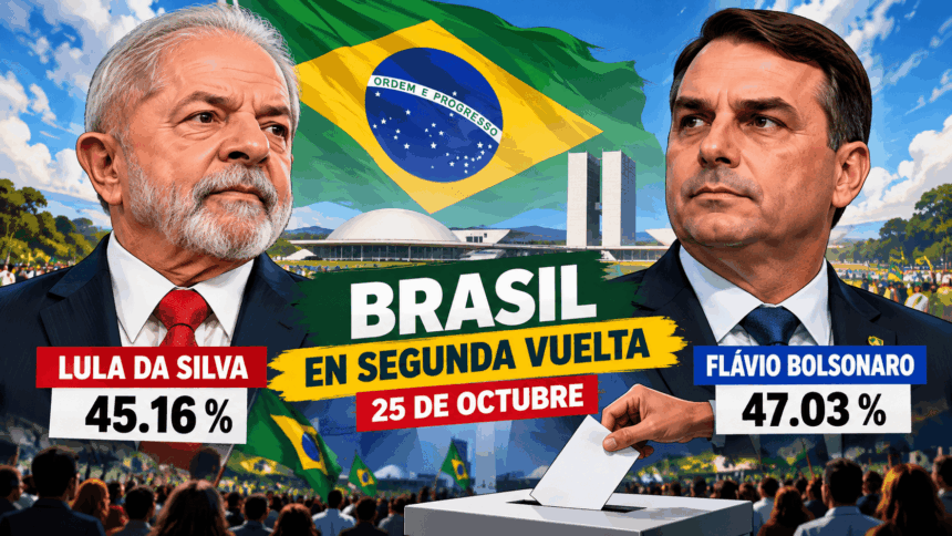 Brasil entra en segunda vuelta: Lula y Flávio Bolsonaro buscan apoyos para el 25 de octubre